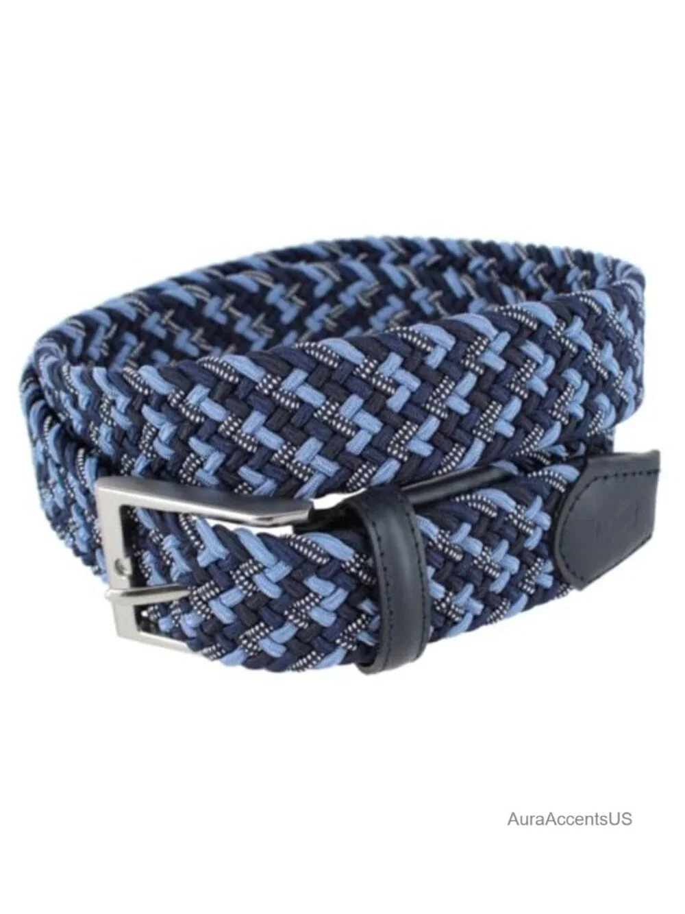 Men's Big & Tall European Woven Braided Golf Belt Adjustable Stretch 48